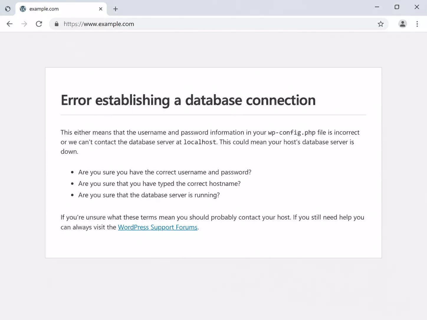Error Establishing a Database Connection