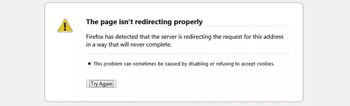 خطای Too Many Redirects
